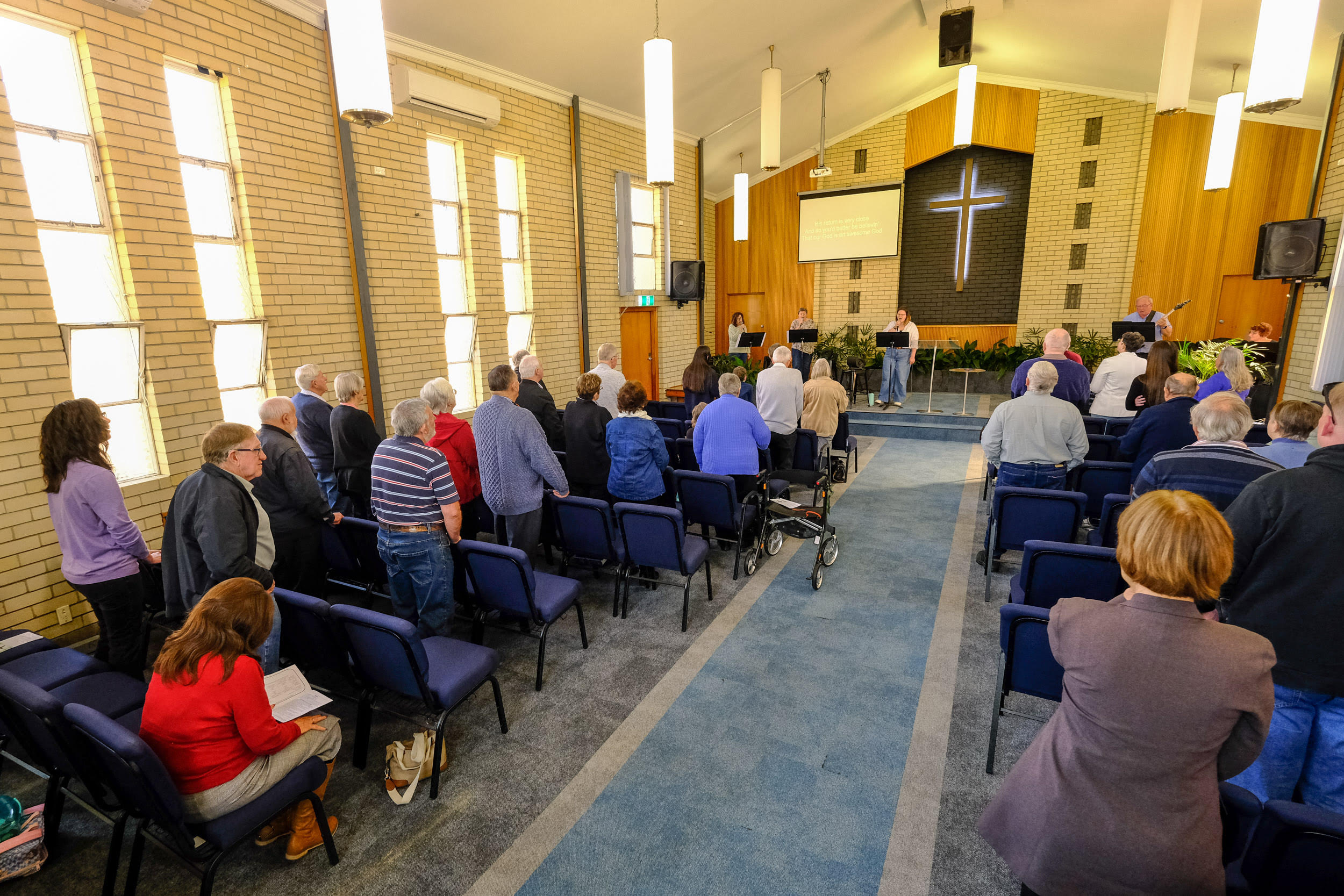 Congregation singing together